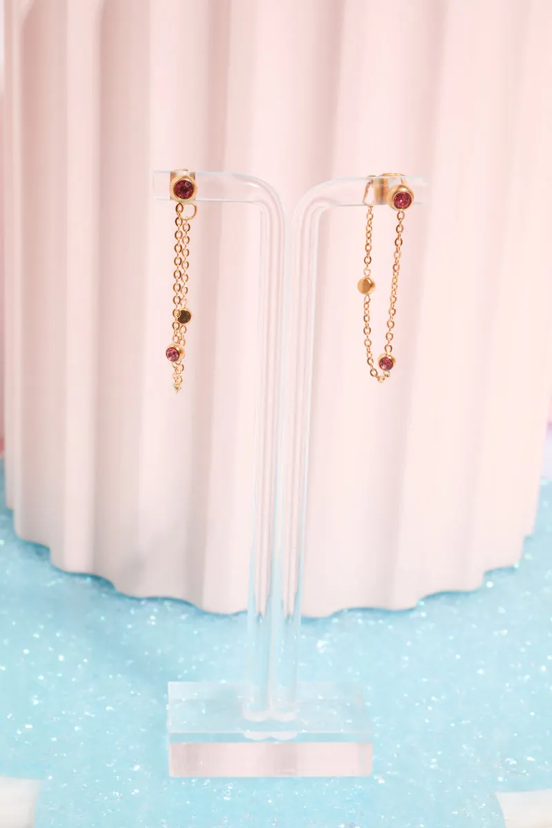 Crystal Chain Link Hoop Earring sold by Mulberry and Grand