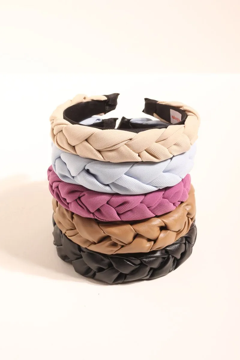 Chunky Braided Headband sold by Mulberry and Grand