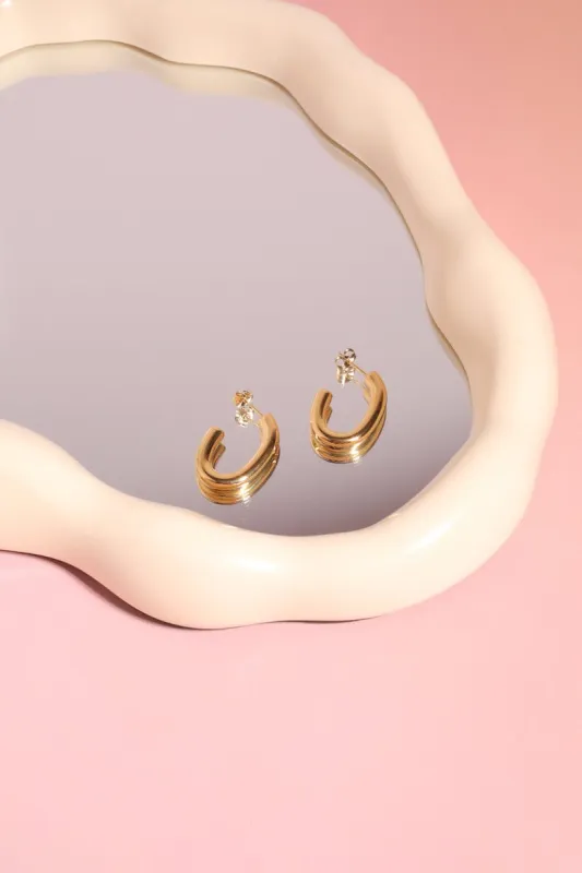 Rounded Thick Hoop Earrings sold by Mulberry and Grand
