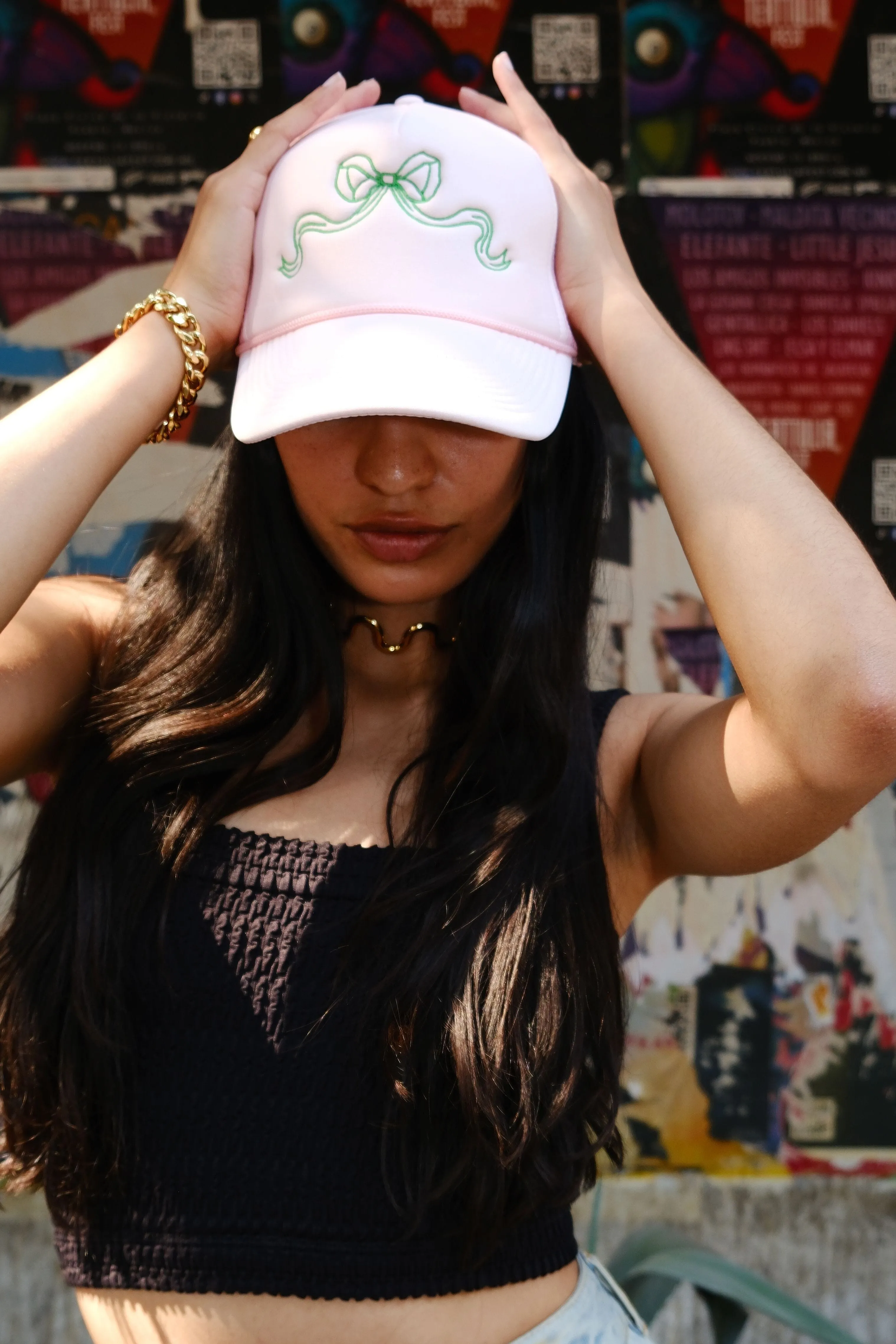 Bow Embroidered Trucker Hat sold by Mulberry and Grand product image thumbnail 4