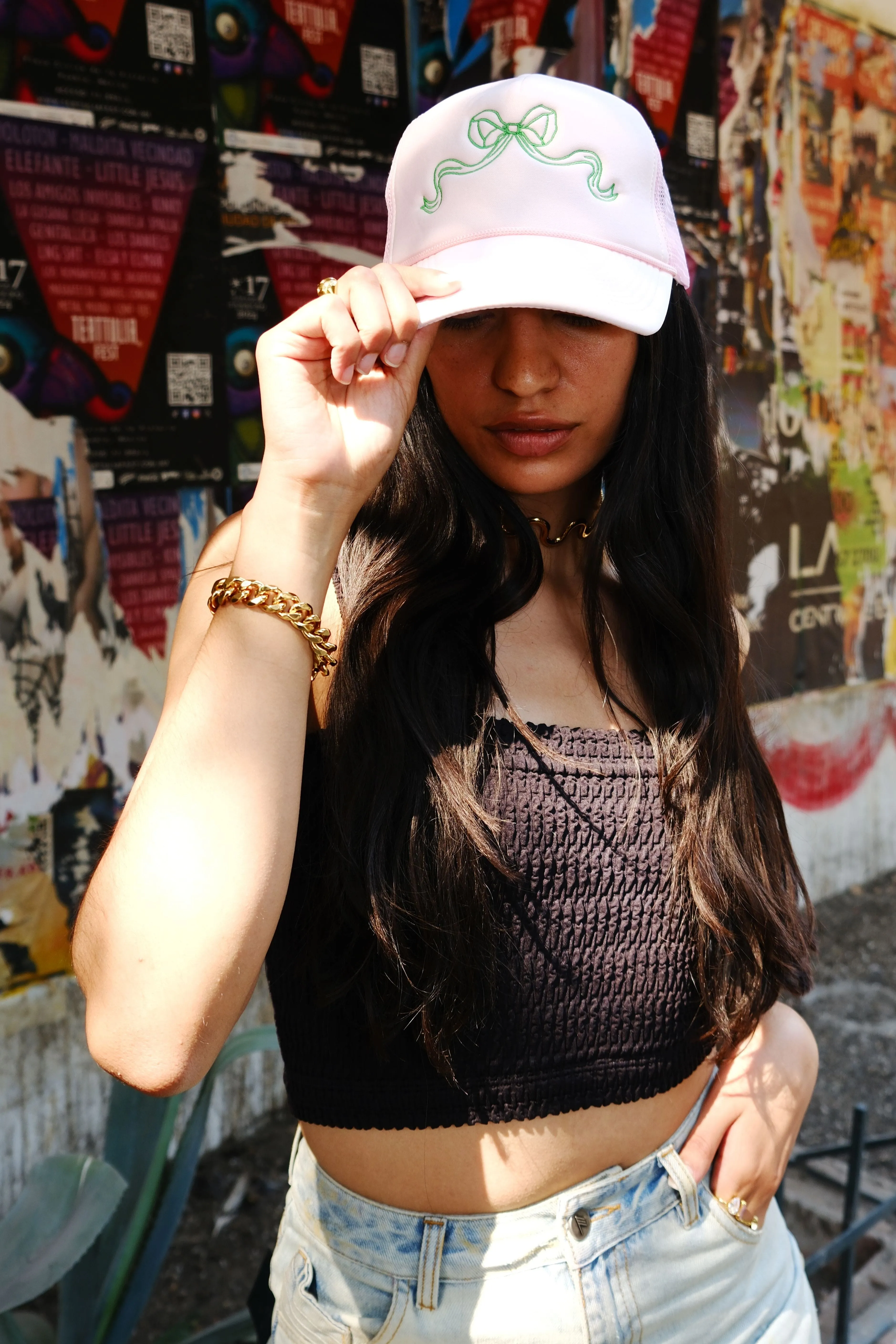 Bow Embroidered Trucker Hat sold by Mulberry and Grand product image thumbnail 5