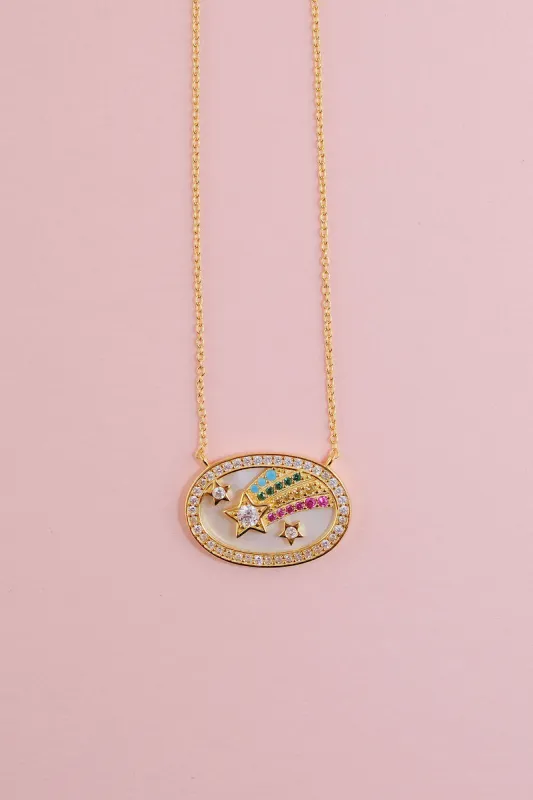 Shooting Stars Pendant Sterling Silver Necklace sold by Mulberry and Grand