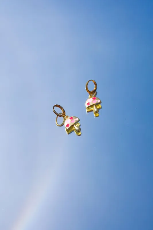 Mushroom Lover Charm Dangle Earrings sold by Mulberry and Grand