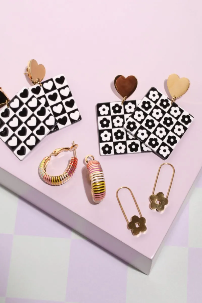 Checkered Heart Earrings sold by Mulberry and Grand product image thumbnail 2