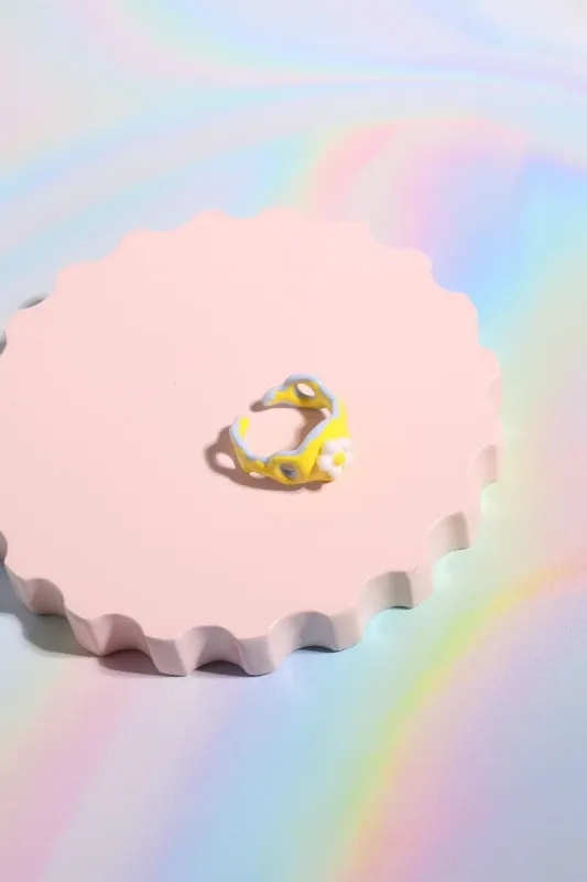 Happy Daze Flower Painted Stacking Ring sold by Mulberry and Grand