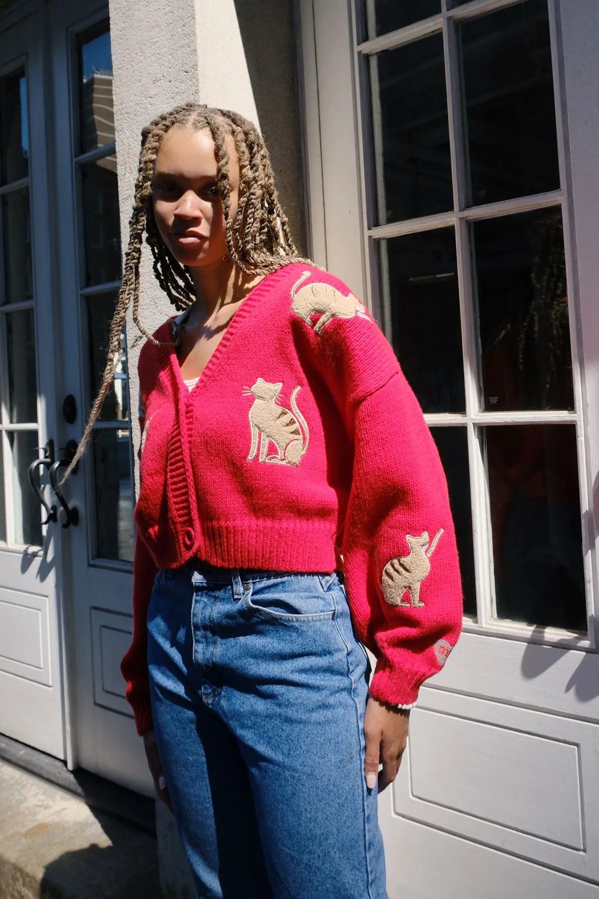 You're the Cats Meow Puff Cardigan sold by Mulberry and Grand