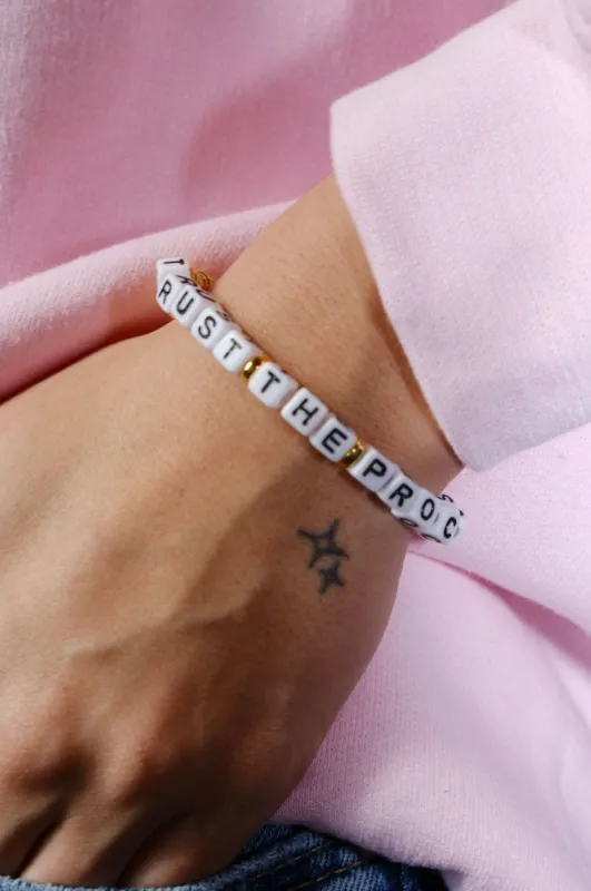 Trust the Process Inspirational Beaded Bracelet sold by Mulberry and Grand