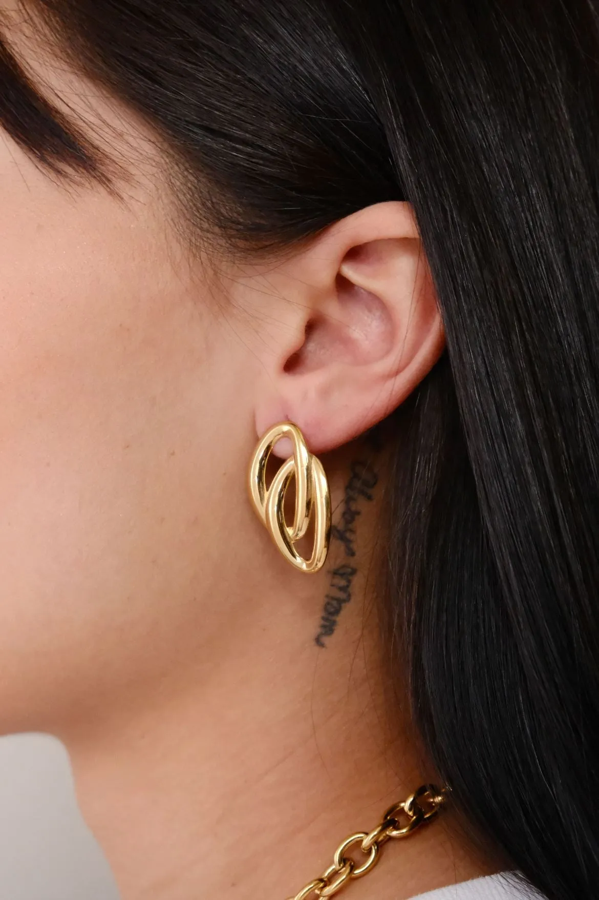 Chain Link Statement Earrings sold by Mulberry and Grand