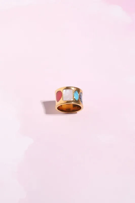 Mosaic Stone Stacking Ring sold by Mulberry and Grand