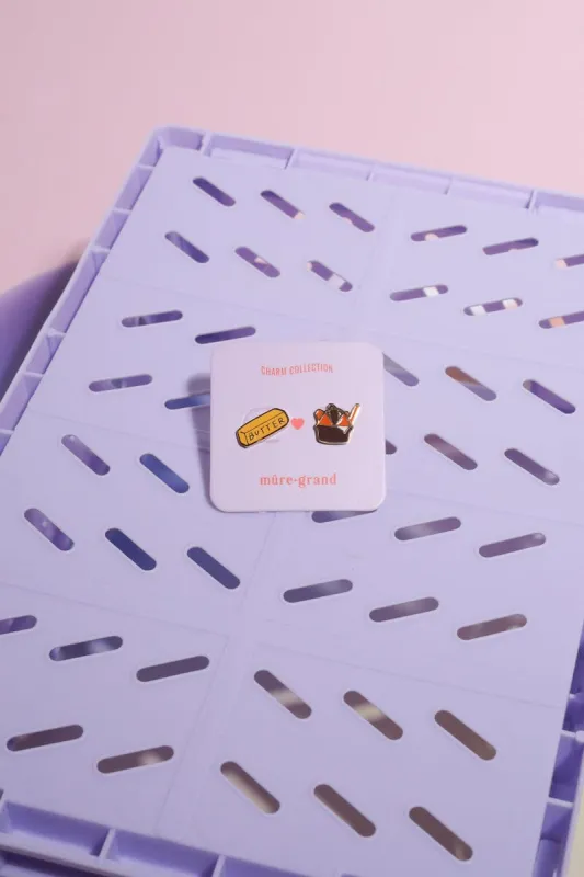 Butter + Baguettes Enamel Charm Stud Earrings sold by Mulberry and Grand