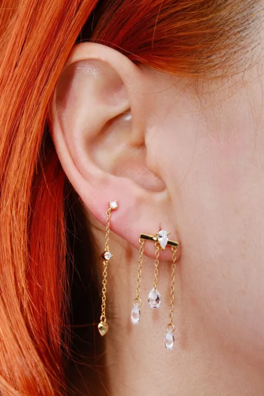 Crystal Strand Sterling Silver Earrings sold by Mulberry and Grand