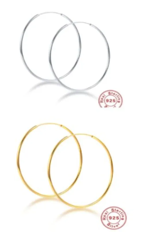 Large Classic Sterling Silver Hoop Earrings sold by Mulberry and Grand