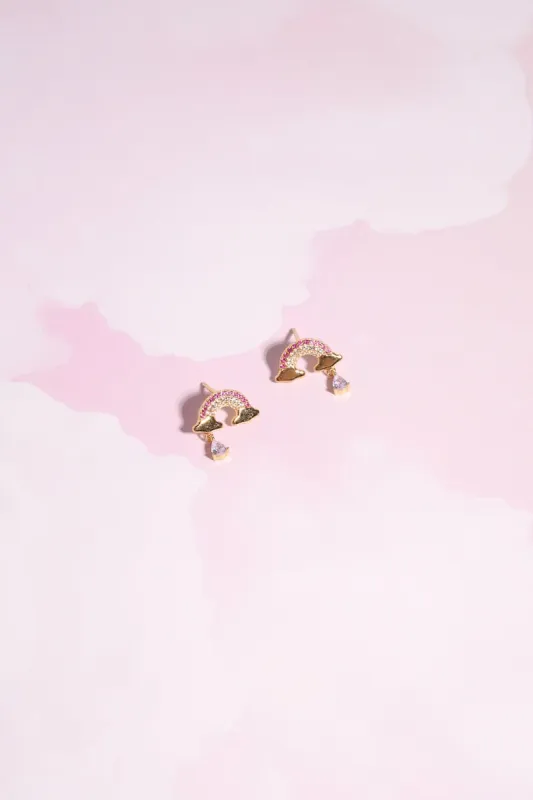 Rainbow Sterling Silver Drop Earrings sold by Mulberry and Grand