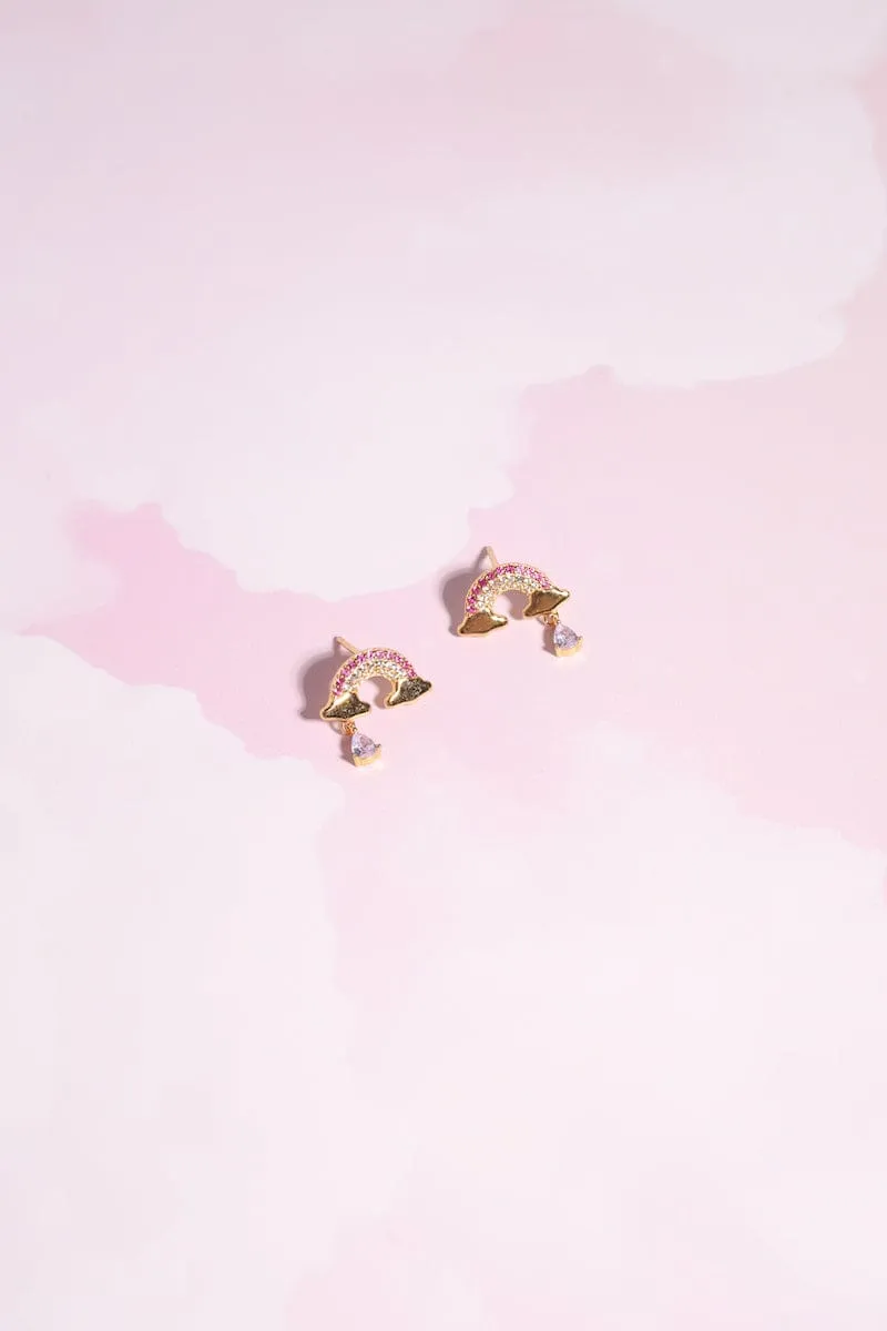 Rainbow Sterling Silver Drop Earrings sold by Mulberry and Grand