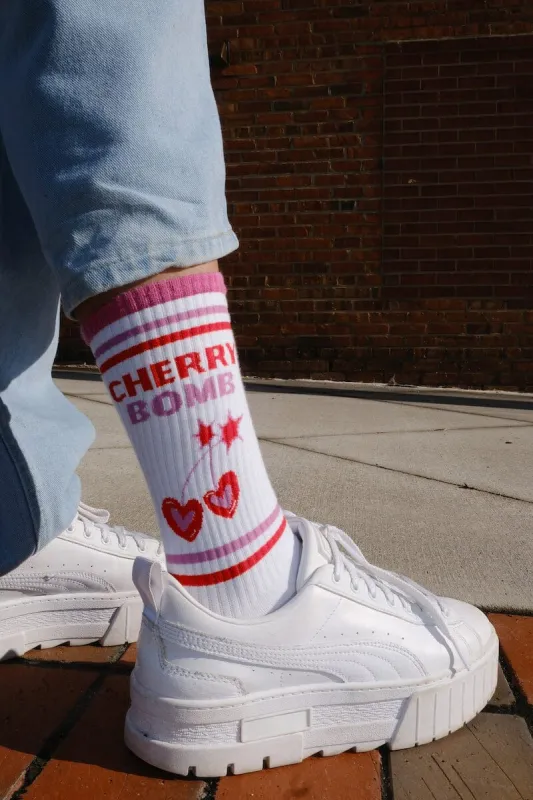 Cherry Bomb Tube Socks sold by Mulberry and Grand