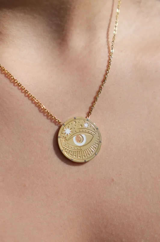 Divine Evil Eye Pendant Necklace sold by Mulberry and Grand