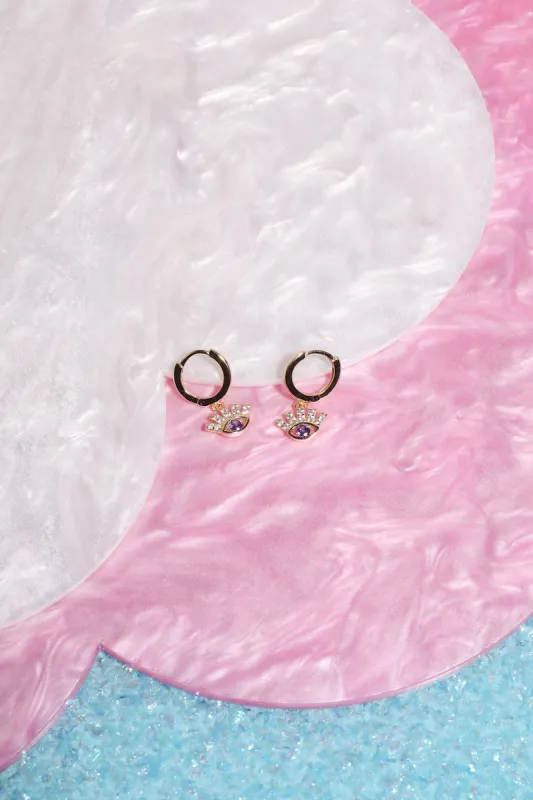 All Eyes On You Sterling Silver Charm Dangle Earrings sold by Mulberry and Grand