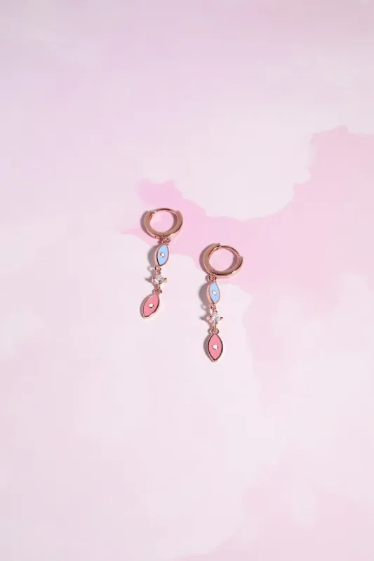 Evil Eye Charm Dangle Earrings sold by Mulberry and Grand