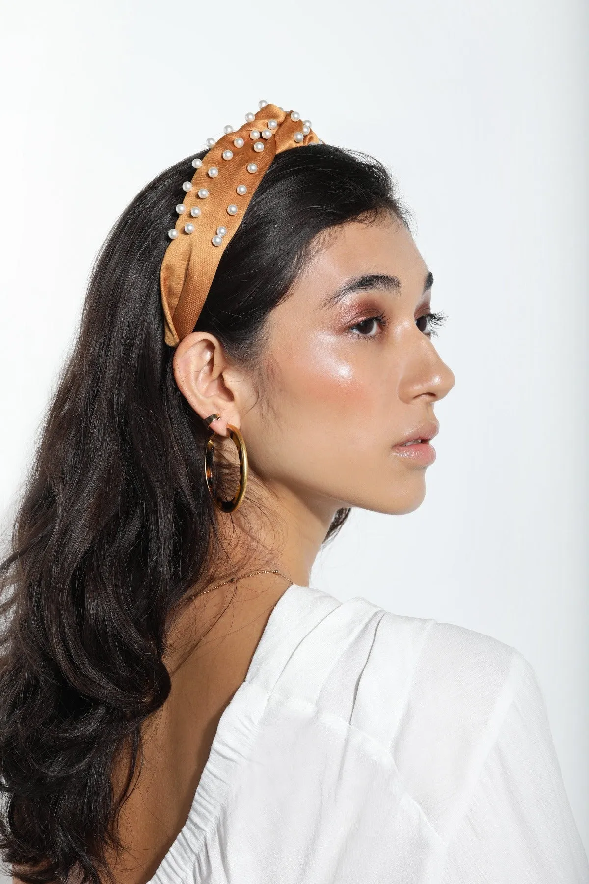 Pearl Satin Headband sold by Mulberry and Grand product image thumbnail 3