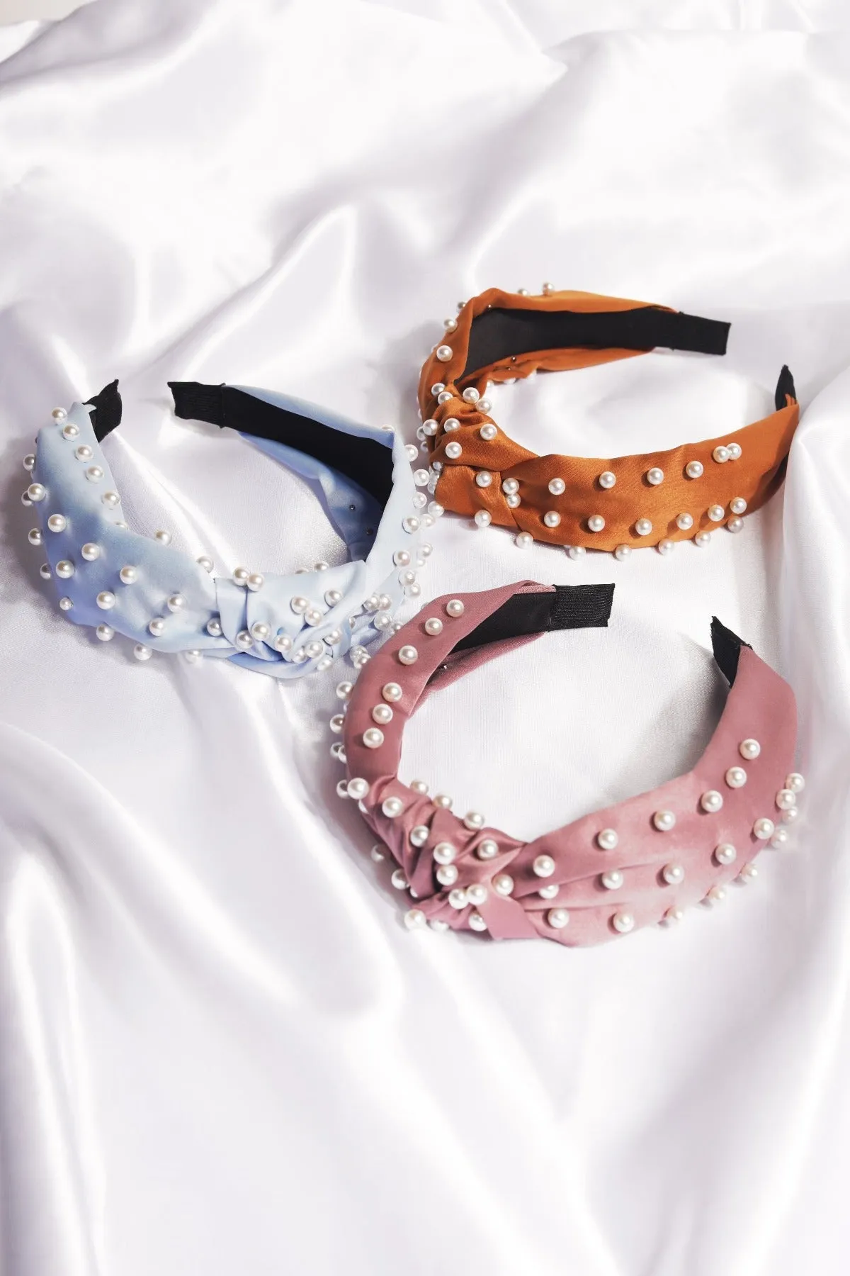 Pearl Satin Headband sold by Mulberry and Grand product image thumbnail 5