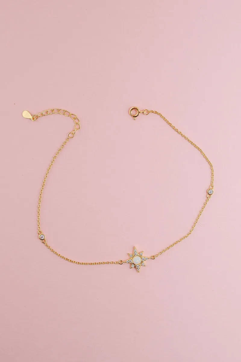 Starburst Sterling Silver Anklet sold by Mulberry and Grand