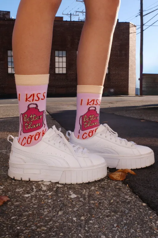I Kiss Better Than I Cook Socks sold by Mulberry and Grand
