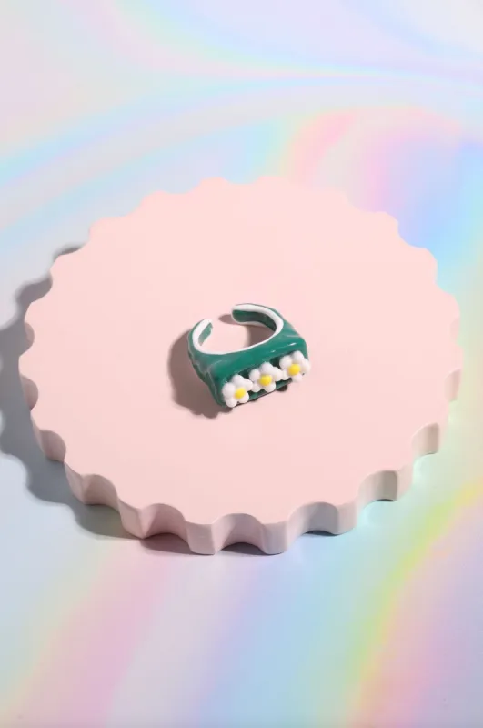 Sunflower Painted Stacking Ring sold by Mulberry and Grand