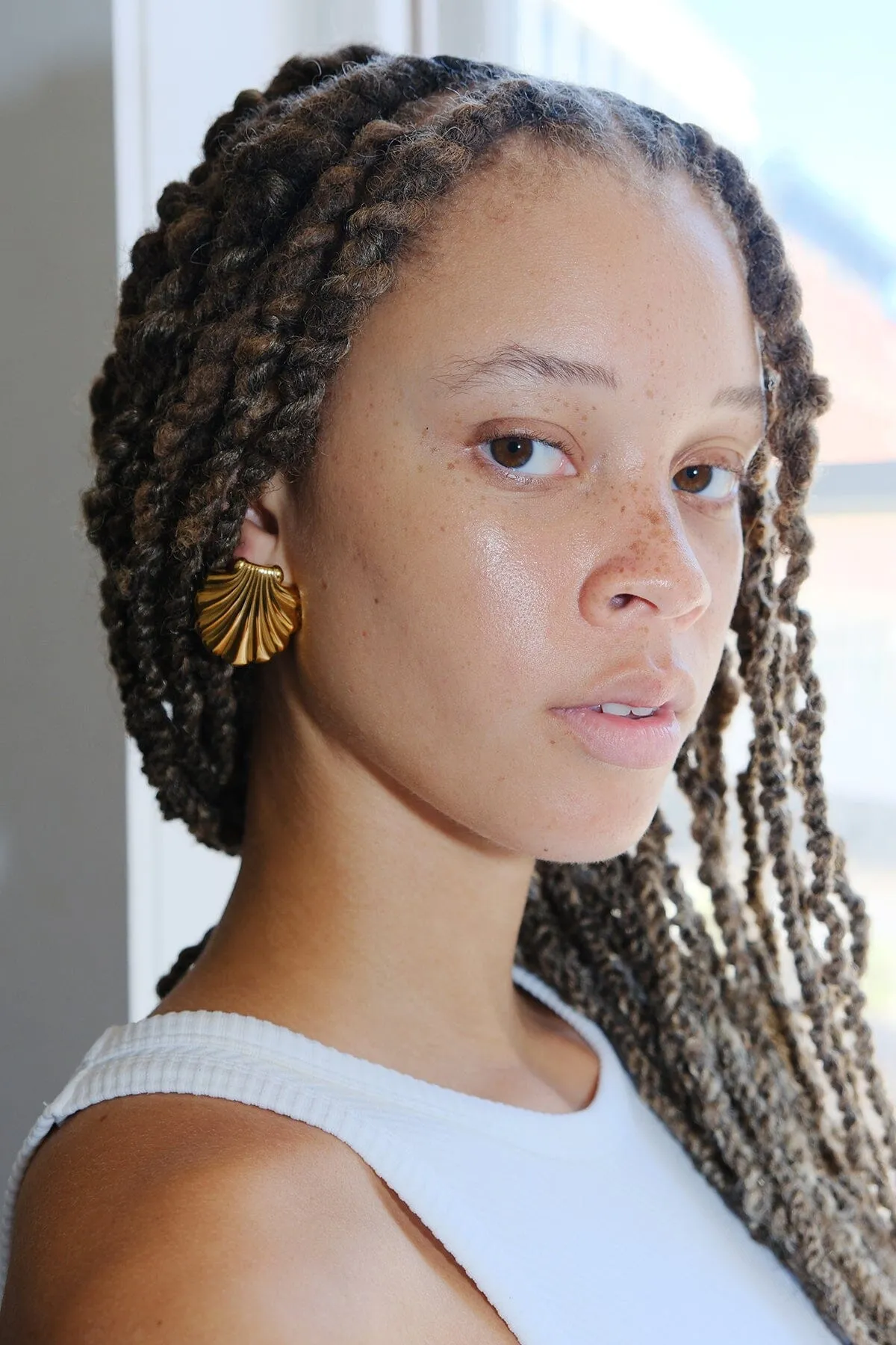 Isla Shell Statement Earrings sold by Mulberry and Grand product image thumbnail 2