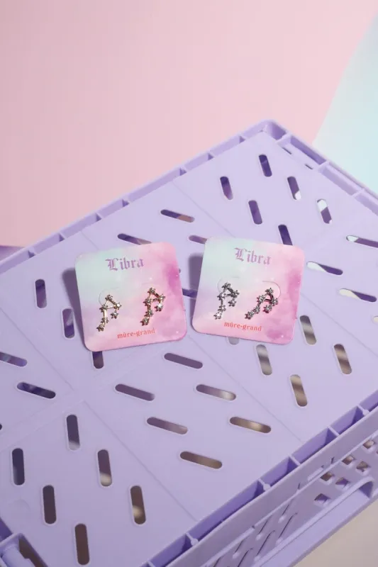 Libra Crystal Zodiac Stud Earrings sold by Mulberry and Grand