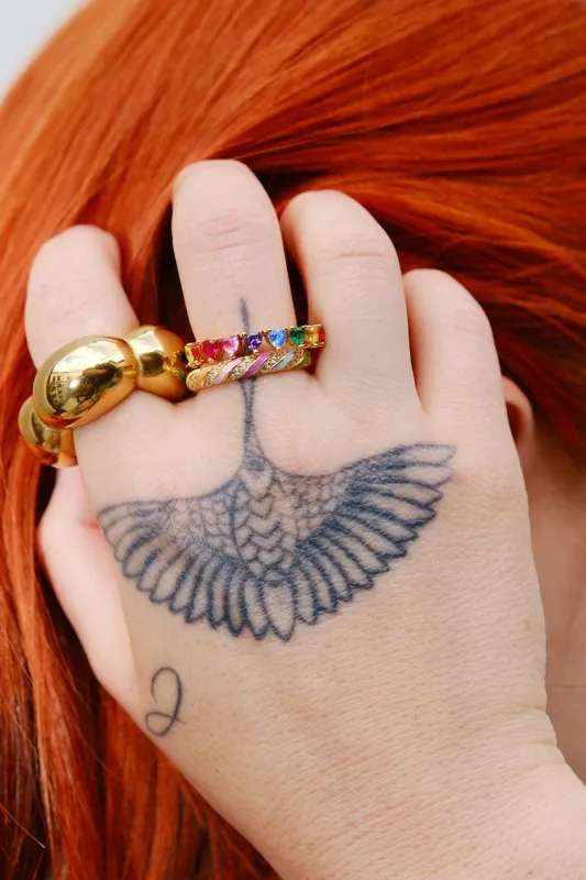 Rainbow Swirl Sterling Silver Ring sold by Mulberry and Grand