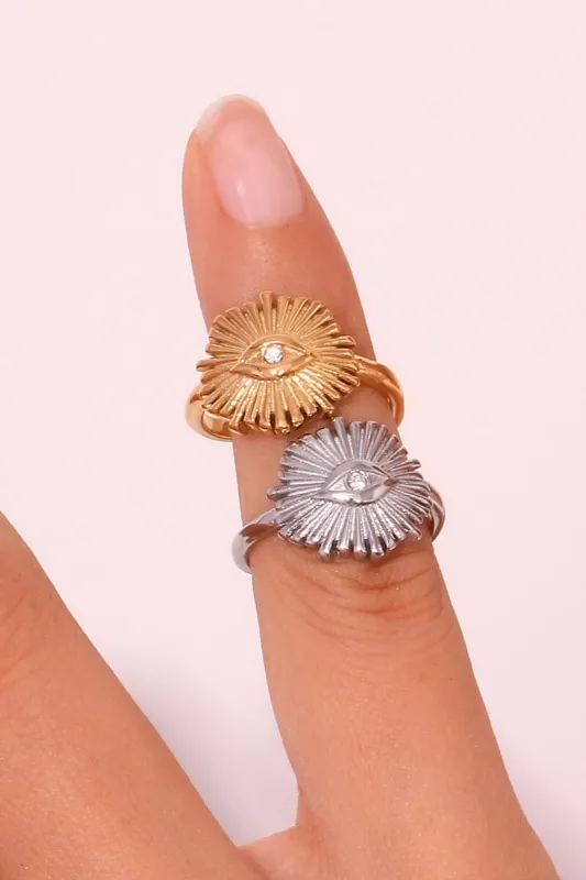 Evil Eye Starburst Midi Ring sold by Mulberry and Grand