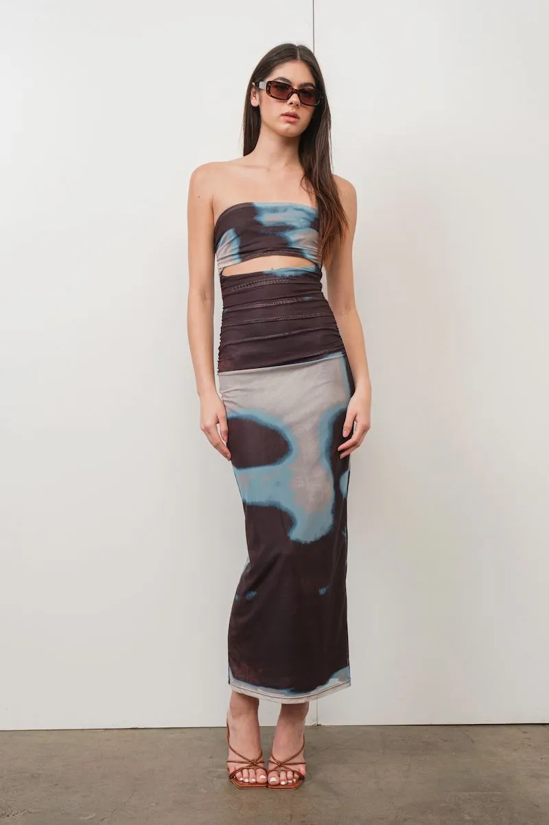Peekaboo Cutout Strapless Mesh Dress sold by Mulberry and Grand product image thumbnail 3
