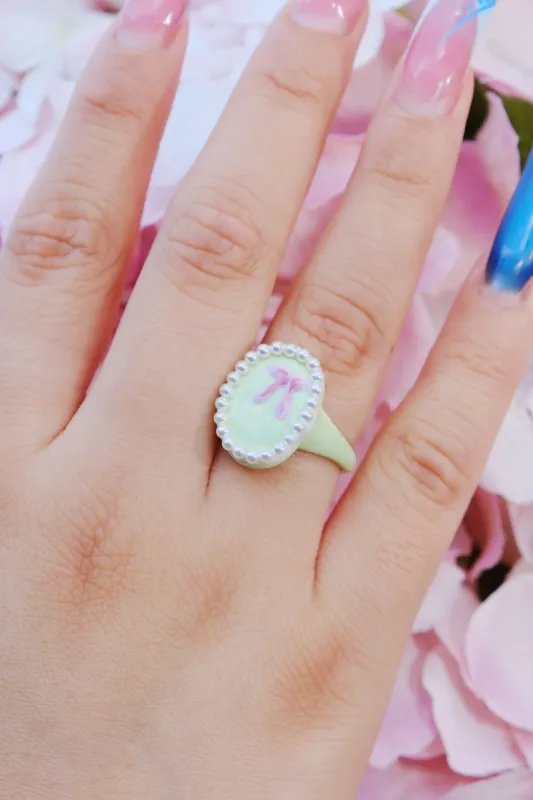 Bowtiquette Painted Stacking Ring sold by Mulberry and Grand