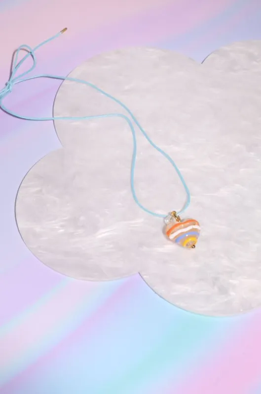 Glass + Enamel Bauble Heart Icing Necklace sold by Mulberry and Grand