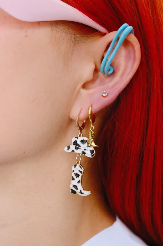 Holy Cow Cowboy Charm Dangle Earrings sold by Mulberry and Grand