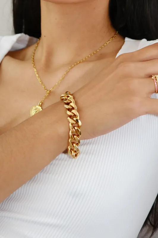Hayden Chunky Chain Link Curb Bracelet sold by Mulberry and Grand