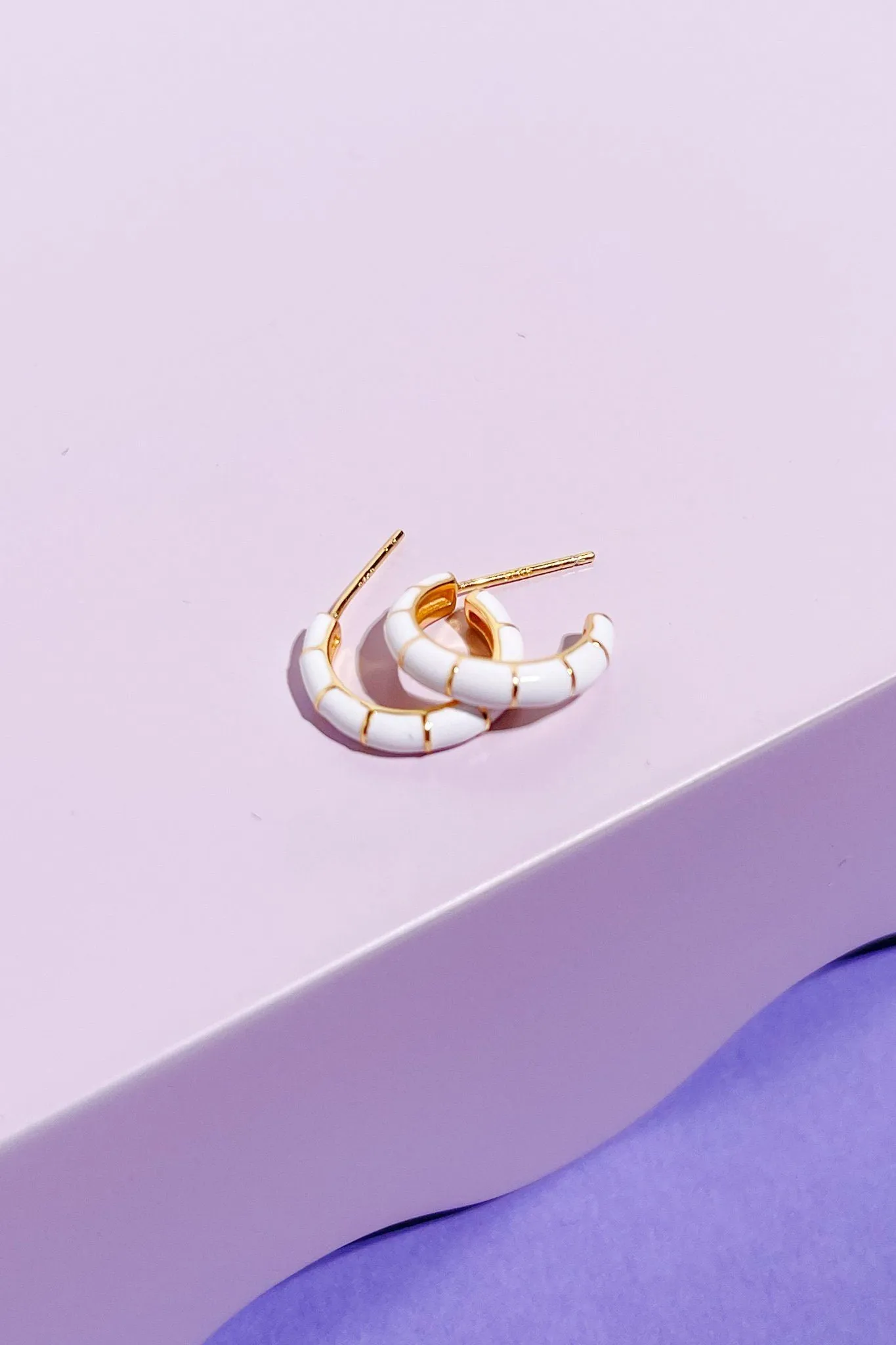 Enamel Sterling Silver Hoop Earrings sold by Mulberry and Grand product image thumbnail 2