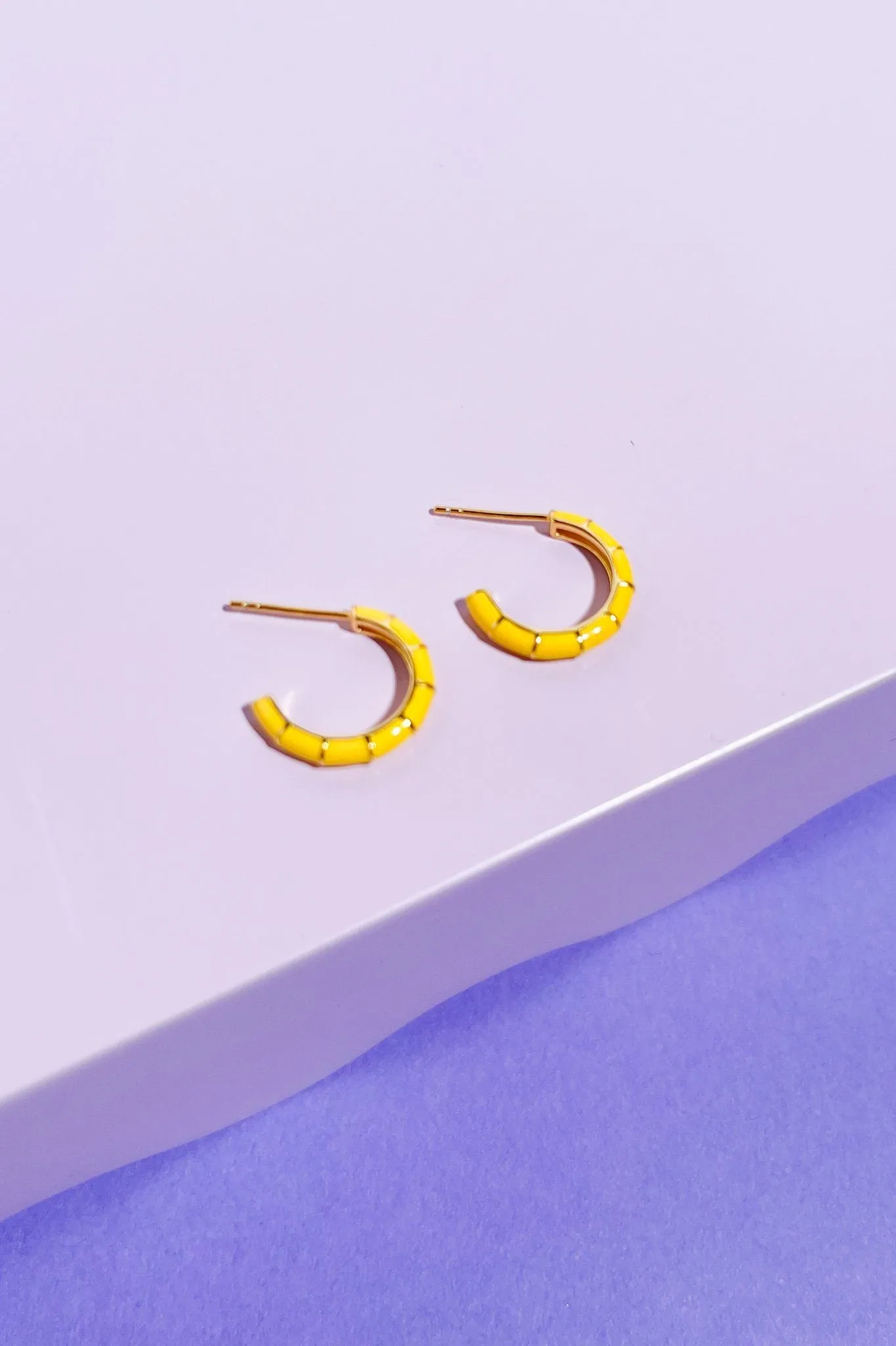 Enamel Sterling Silver Hoop Earrings sold by Mulberry and Grand product image thumbnail 3