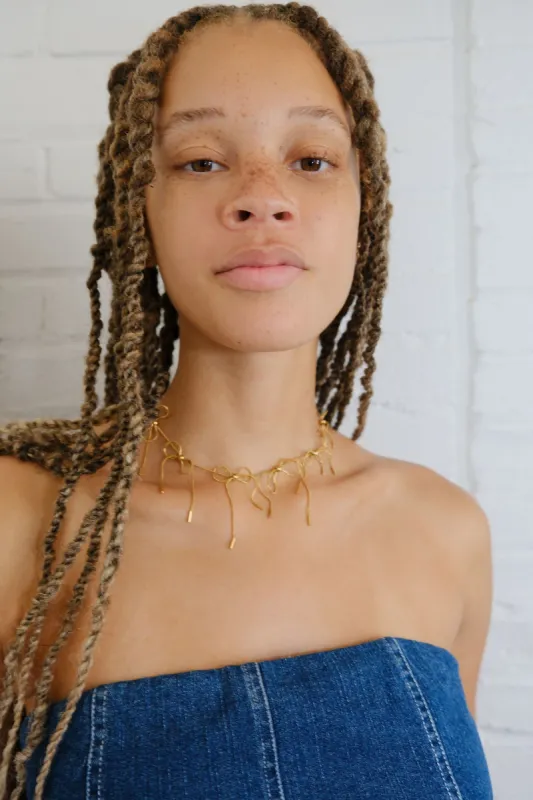 Maxine Bow Chain Necklace sold by Mulberry and Grand