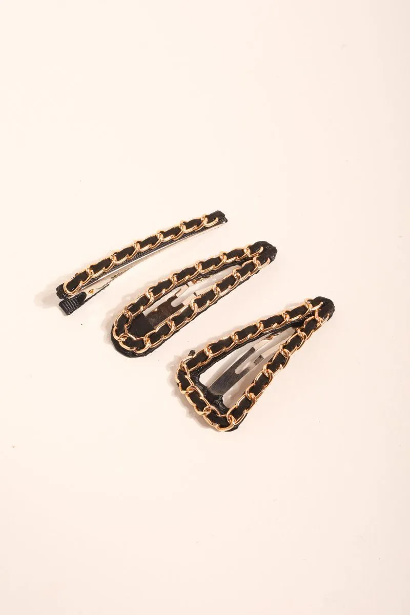Chain Link Hair Clip Set sold by Mulberry and Grand
