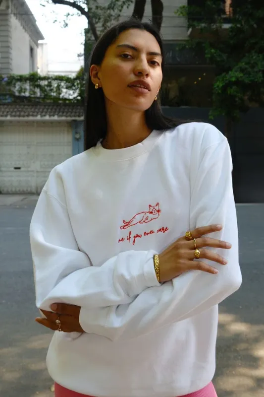 Me if You Even Care Embroidered Sweatshirt sold by Mulberry and Grand