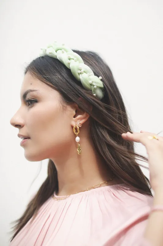 Pearl Braided Headband sold by Mulberry and Grand