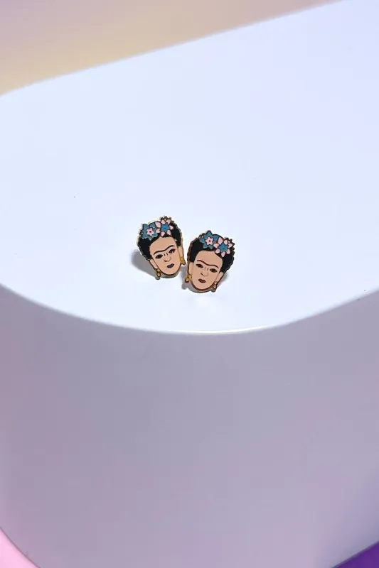 Frida Enamel Charm Stud Earrings sold by Mulberry and Grand