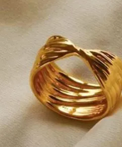 Farfalle Ribbed Stacking Ring sold by Mulberry and Grand