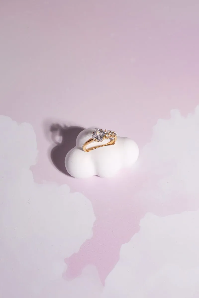 Overlapping Crystal Stacking Ring sold by Mulberry and Grand