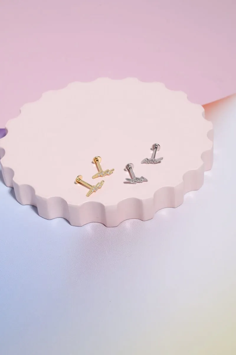 Sterling Silver Crystal Bolt Earrings sold by Mulberry and Grand