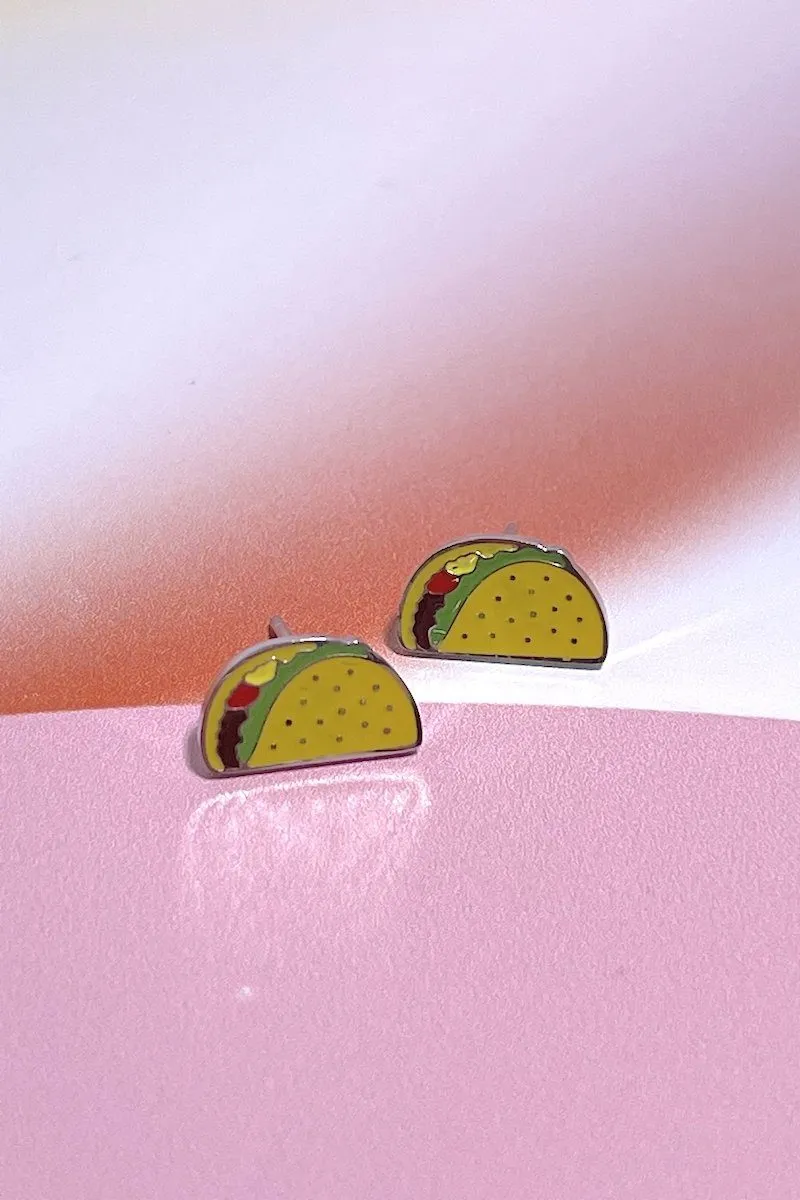 Taco Enamel Charm Stud Earrings sold by Mulberry and Grand product image thumbnail 4