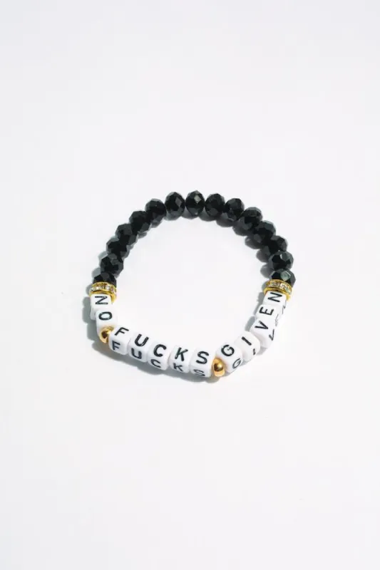 No Fucks Given Inspirational Beaded Bracelet sold by Mulberry and Grand