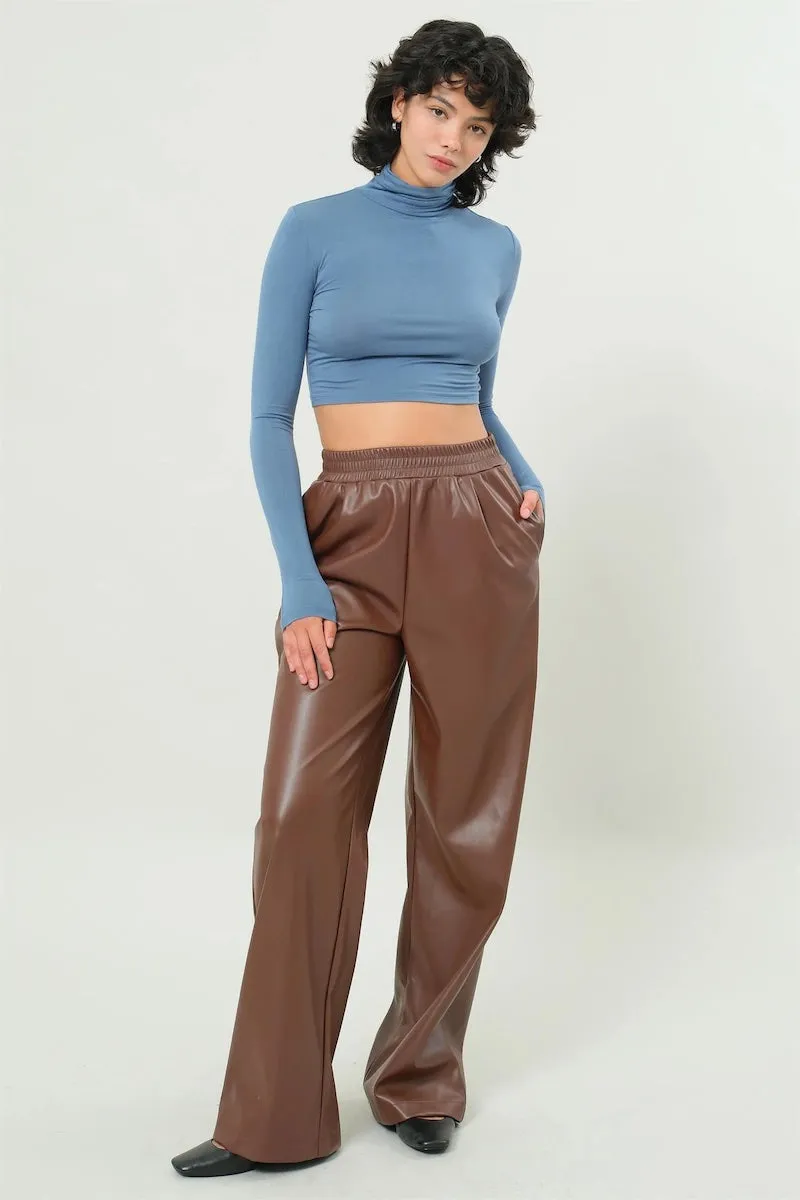 Harper Leather High Waist Pants sold by Mulberry and Grand