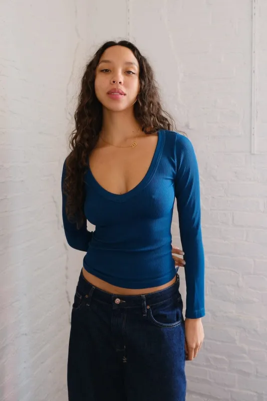 Clara V Neck Long Sleeve Top sold by Mulberry and Grand